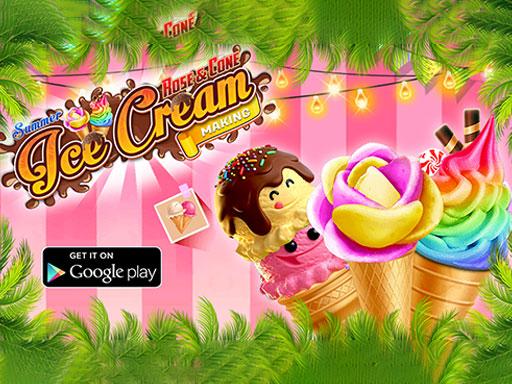 Summer Rose Cone Ice Cream 